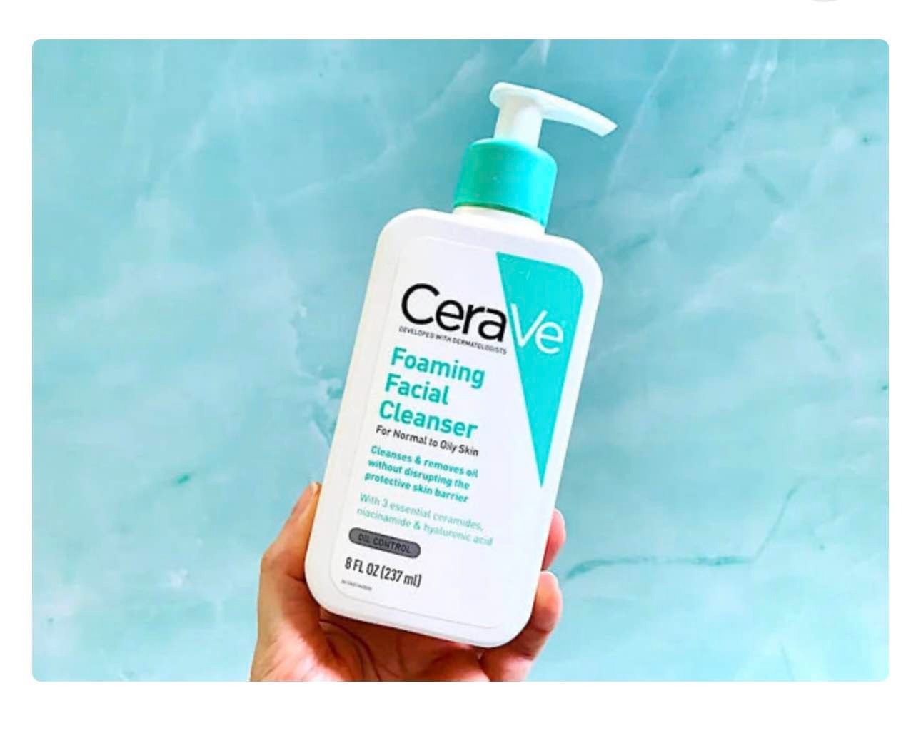 CeraVe Foaming Facial Cleanser for Normal to Oily Skin – Oil Control with Ceramides, Niacinamide & Hyaluronic Acid