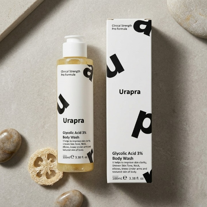 Urapra Glycolic Acid 3% Body Wash – Exfoliating Body Cleanser for Smooth & Brighter Skin-100ml
