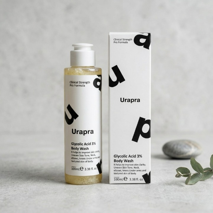 Urapra Glycolic Acid 3% Body Wash – Exfoliating Body Cleanser for Smooth & Brighter Skin-100ml