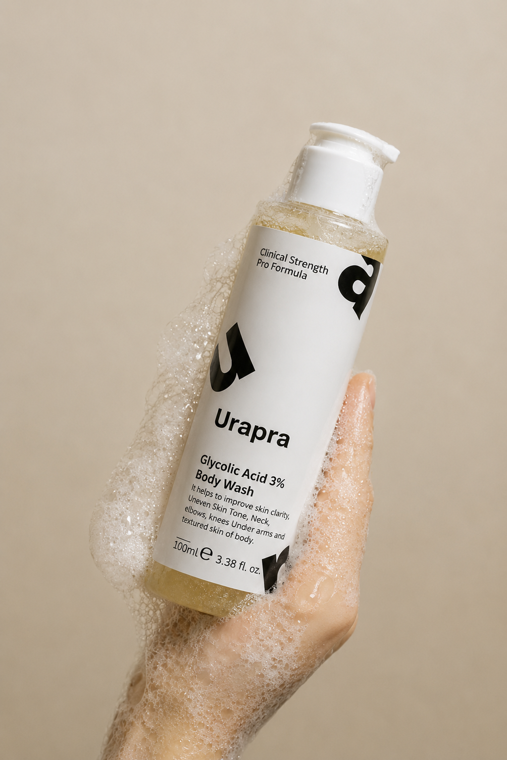 Urapra Glycolic Acid 3% Body Wash – Exfoliating Body Cleanser for Smooth & Brighter Skin-100ml