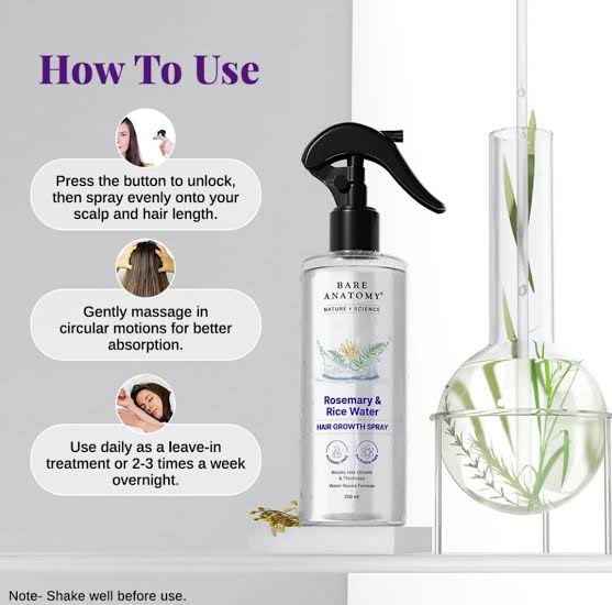 Rosemary Rice Water Hair Growth Spray – 200 ml